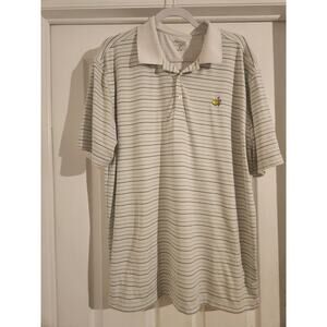 Masters Golf Polo White Blue Green Striped XL